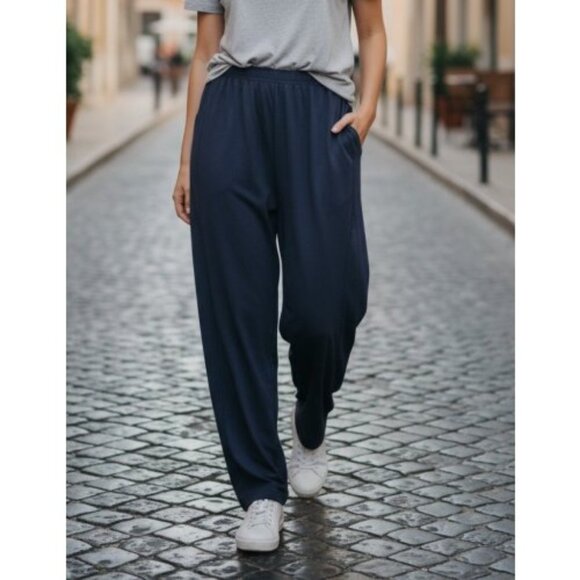 NEW Collections Navy Pull Elastic Waist Pull On Pants Woman’s Plus Size 2XL XXL - Picture 1 of 5